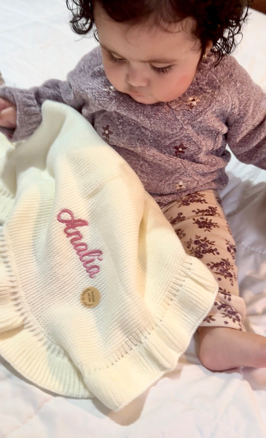 Personalized Knit Baby Blanket