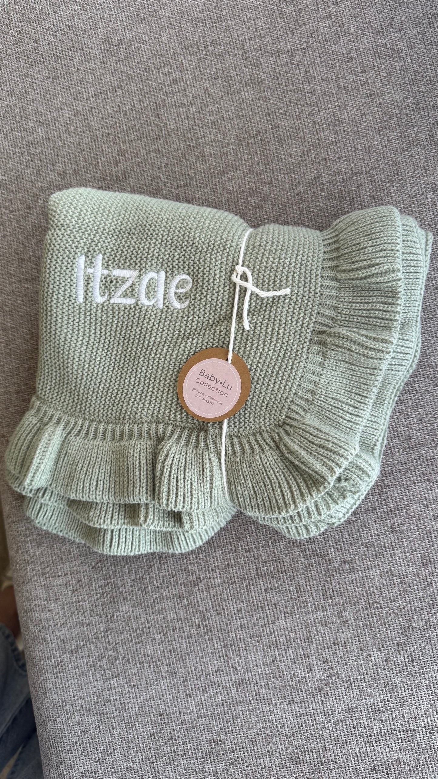 Personalized Knit Baby Blanket