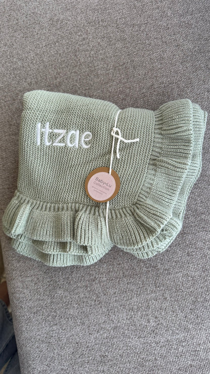 Personalized Knit Baby Blanket
