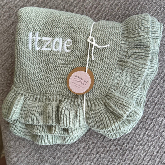 Personalized Knit Baby Blanket