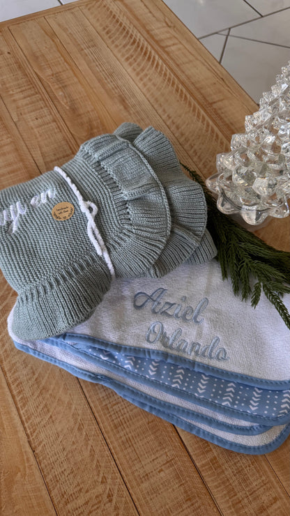 Personalized Knit Baby Blanket