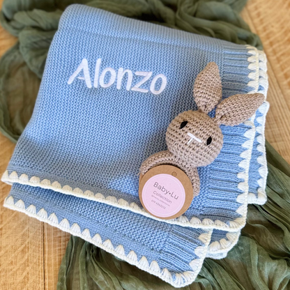 Personalized Knit Baby Blanket